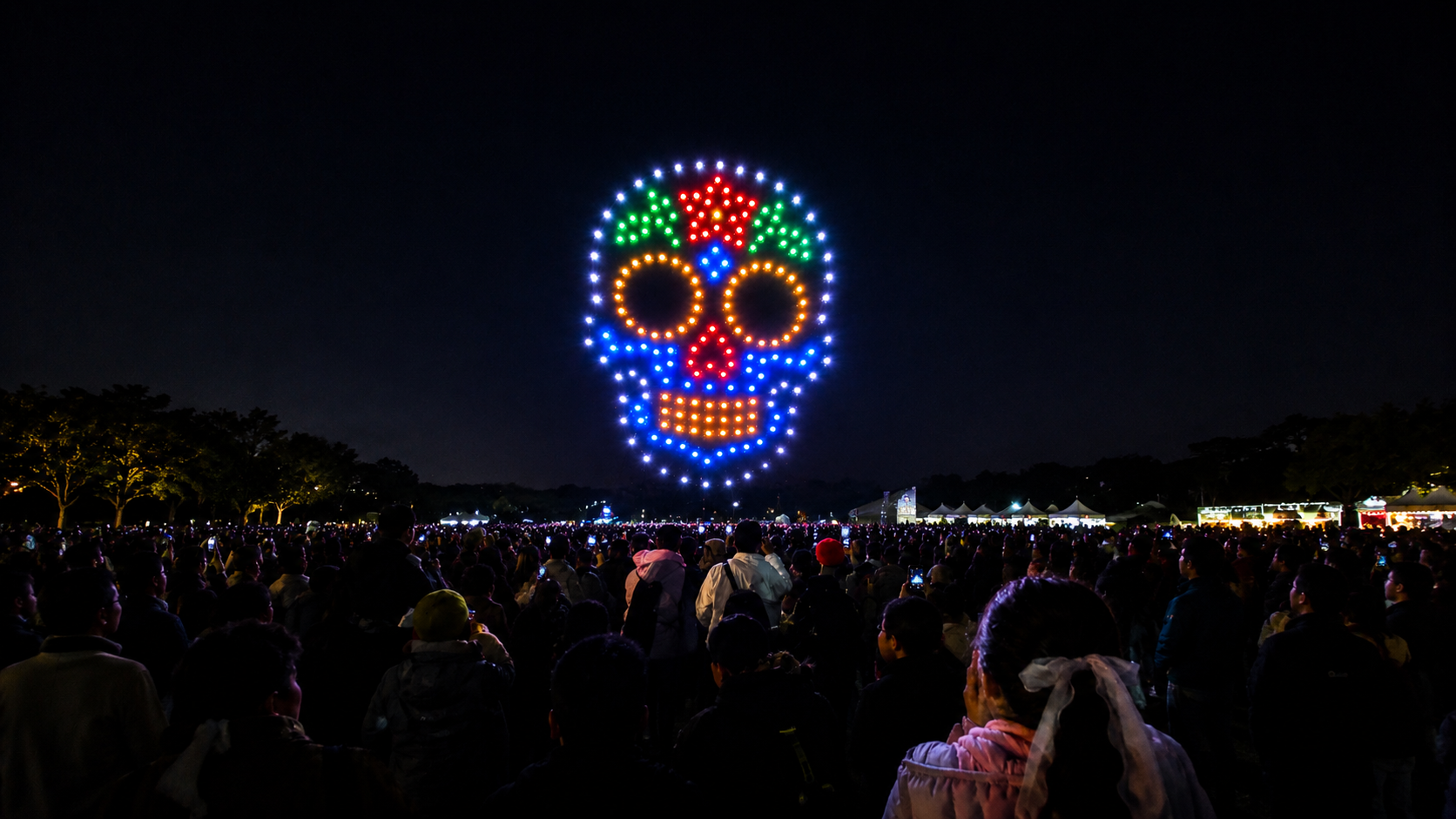 桶川ハロウィンドローンショー 200機 桶川初開催